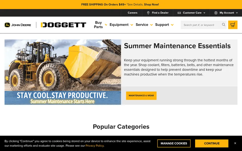 Doggett Heavy Machinery Services website