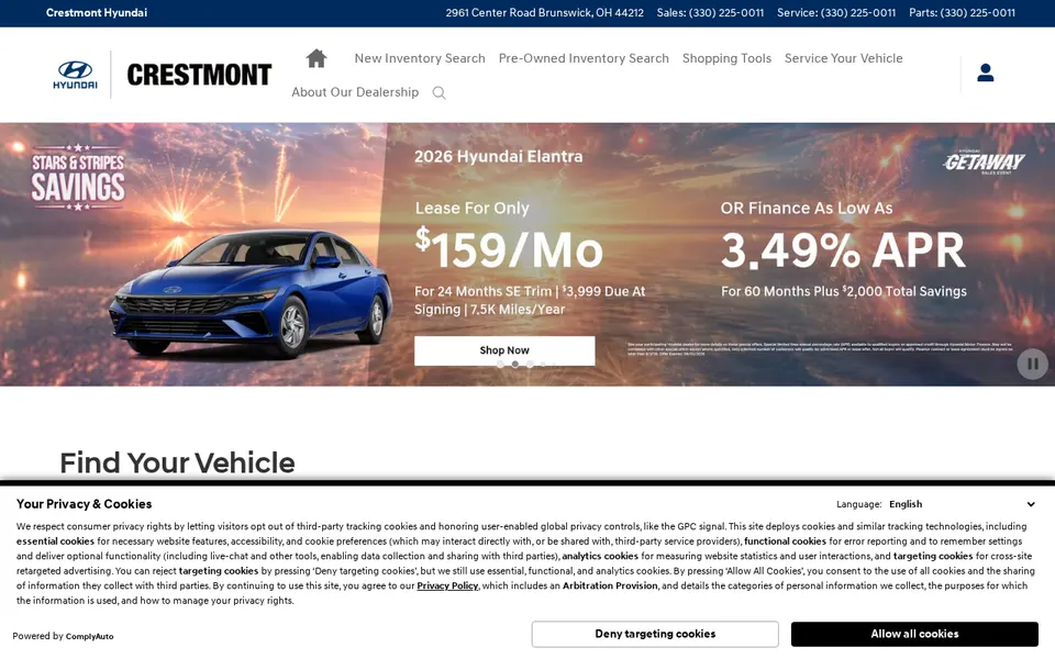 Crestmont Hyundai website
