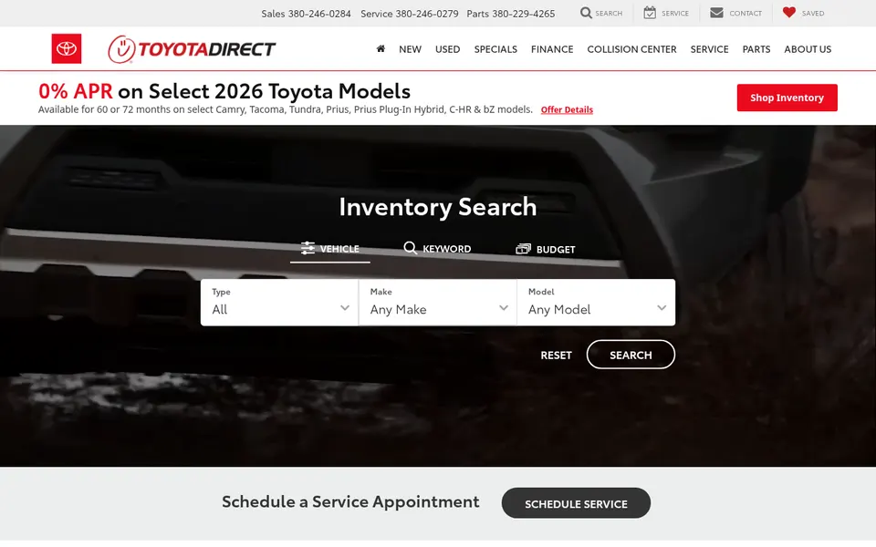 Toyota Direct website