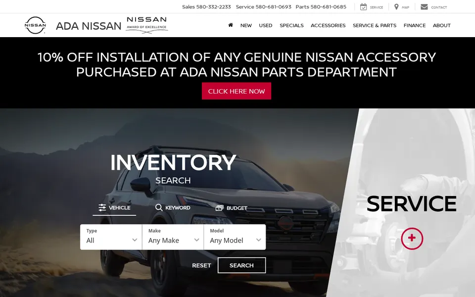 Ada Nissan Inc website