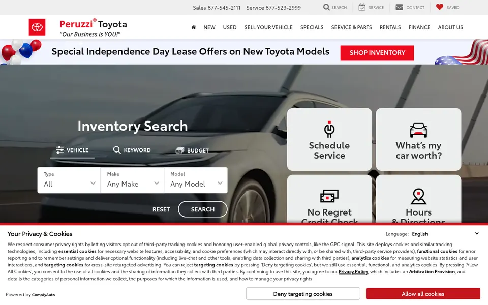 Peruzzi Toyota website