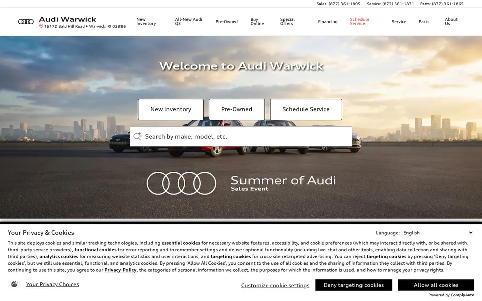 Audi Warwick website