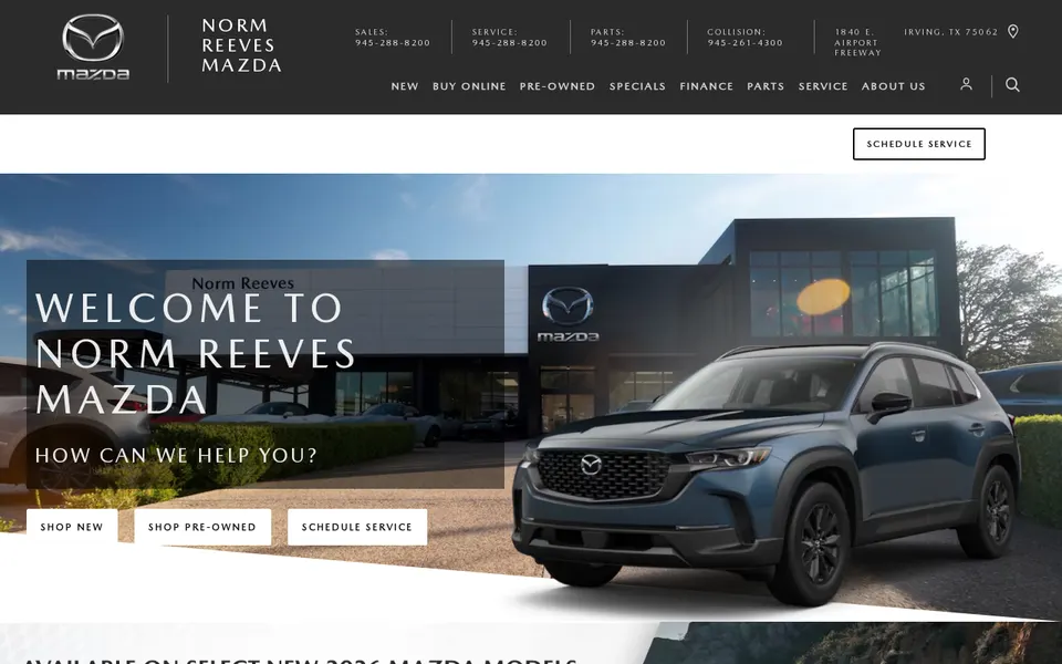 Norm Reeves Mazda website