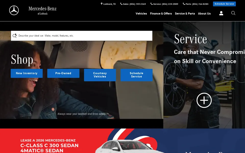 Mercedes-Benz of Lubbock website