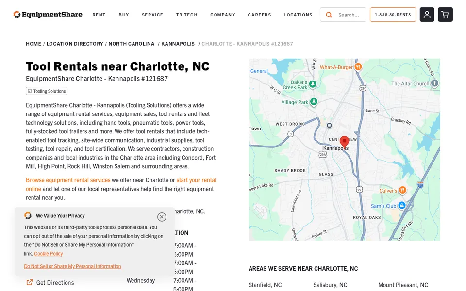 EquipmentShare - Kannapolis website