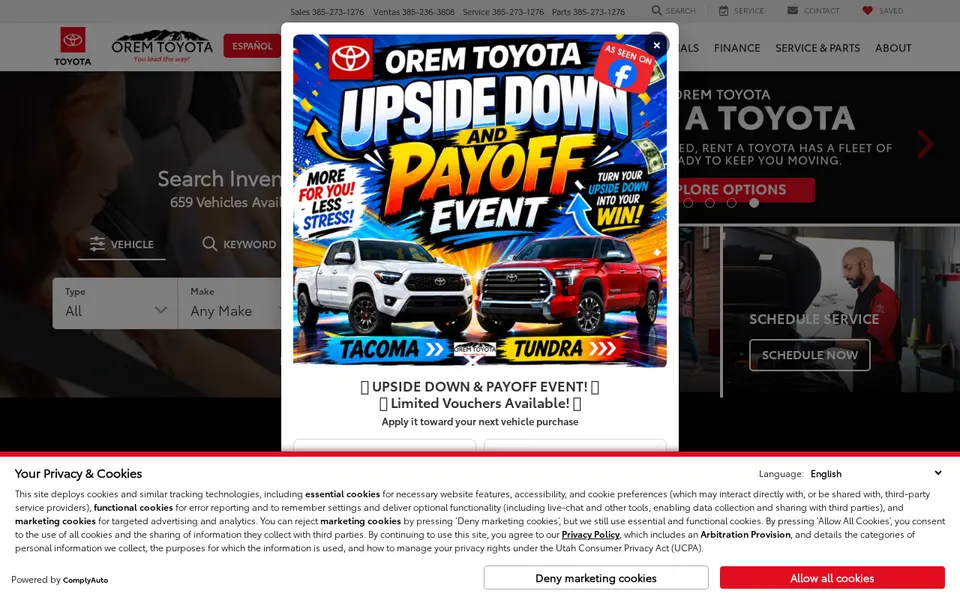 Orem Toyota website