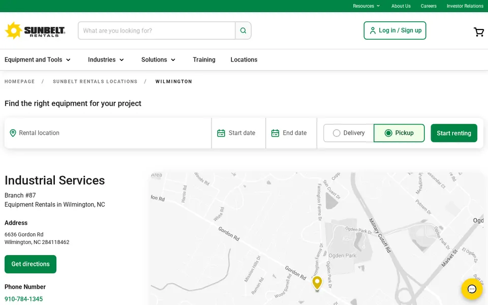 Sunbelt Rentals - Wilmington Branch #87 website