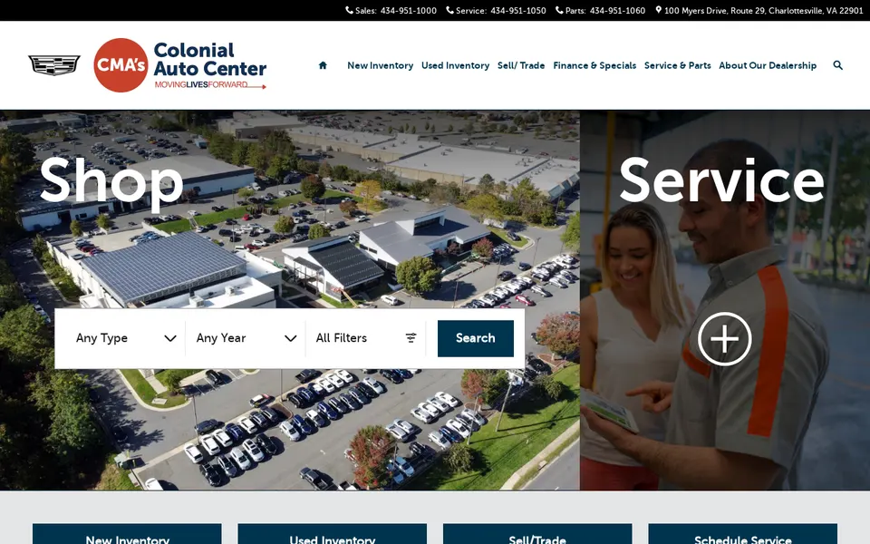 CMA's Colonial Auto Center website
