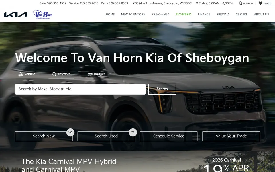 Van Horn Kia of Sheboygan website