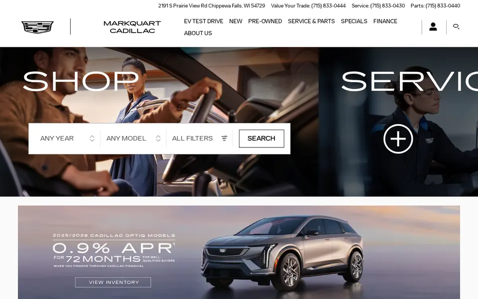 Markquart Cadillac website