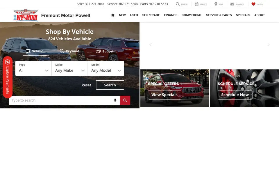 Fremont Motor Powell website