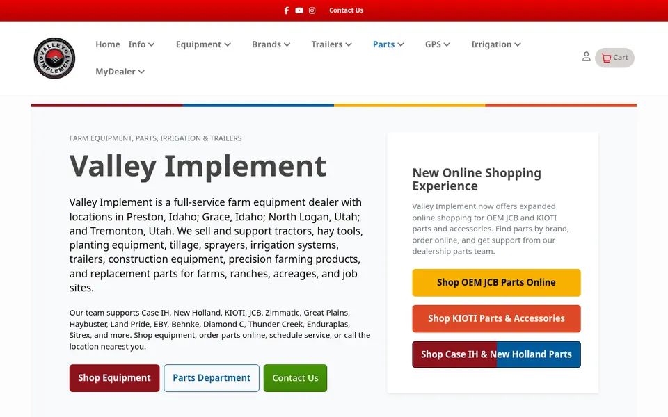 Valley Implement website
