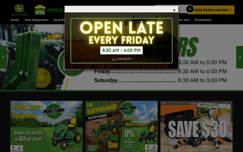 Middletown Tractor Sales website