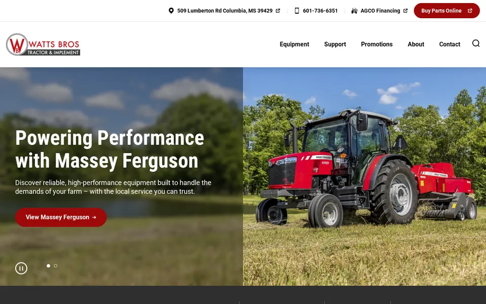Watts Brothers Implement website