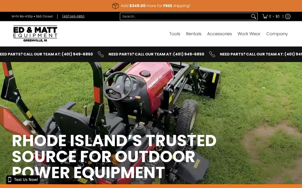 Ed & Matt Equipment Services website
