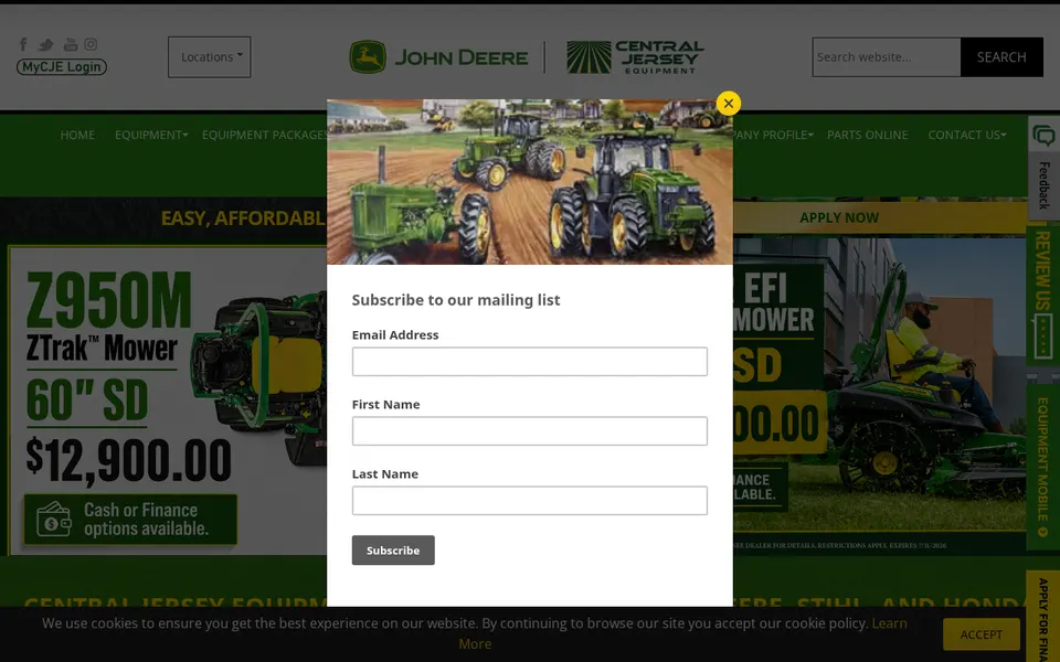 Central Jersey Equipment - Hammonton website