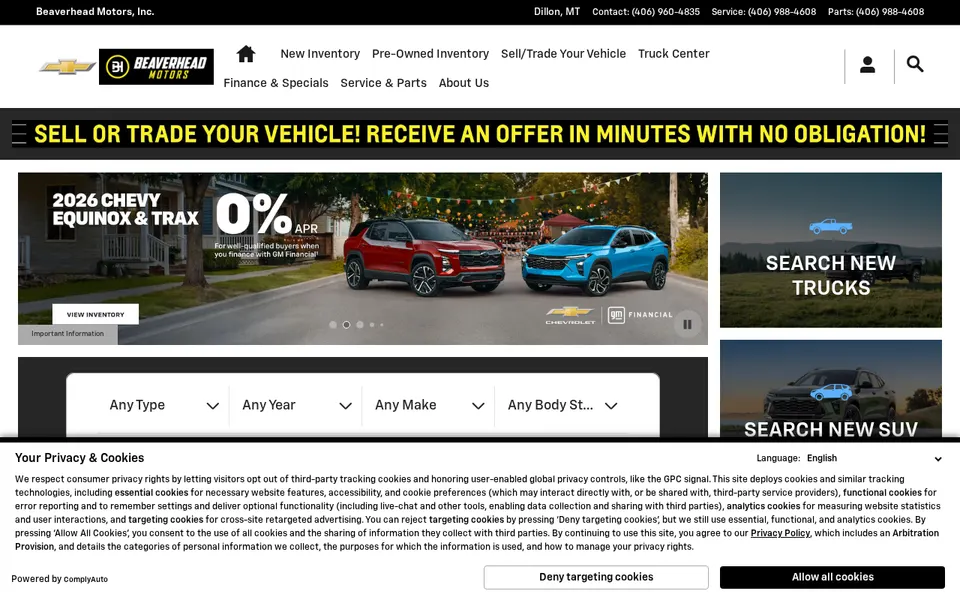 Beaverhead Motors website