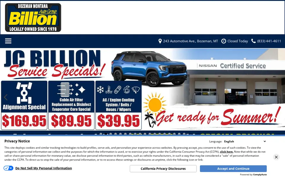 Billion Dodge Chrysler Jeep website