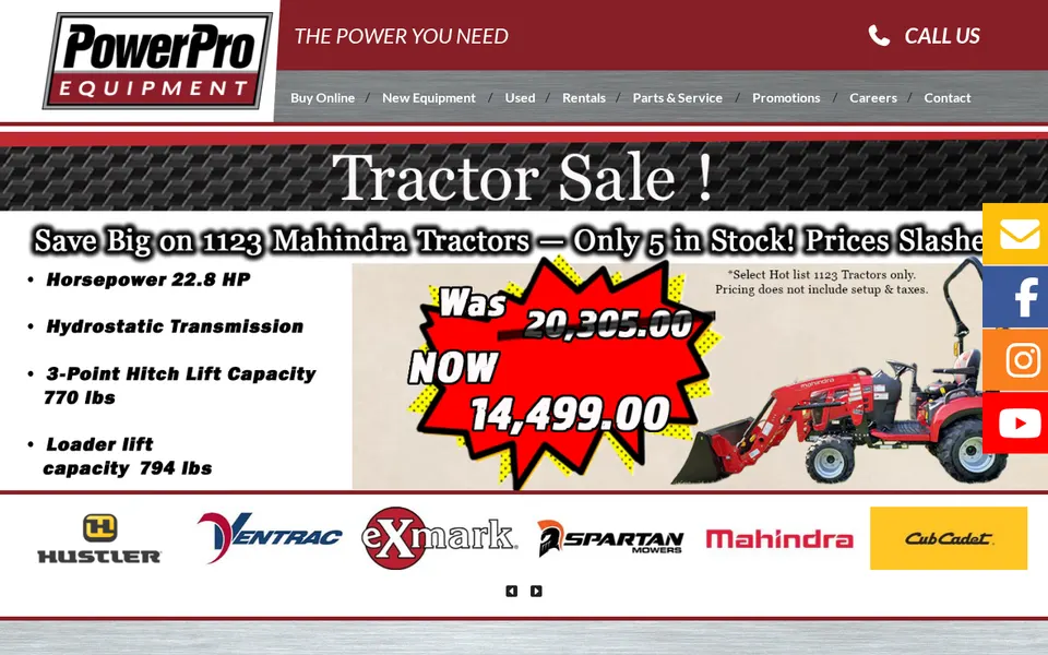 PowerPro Equipment (New Holland) website