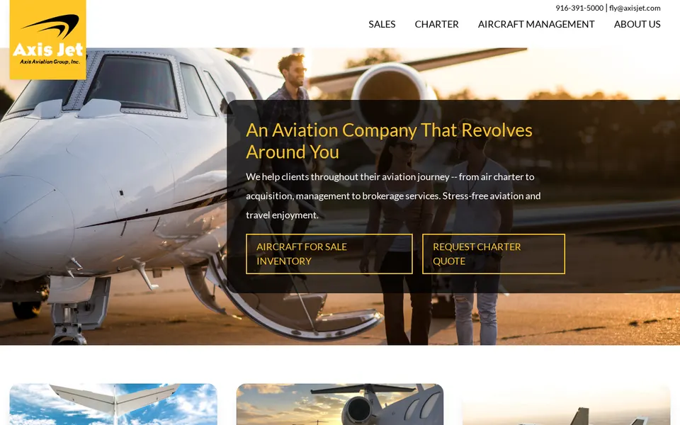 Axis Jet website