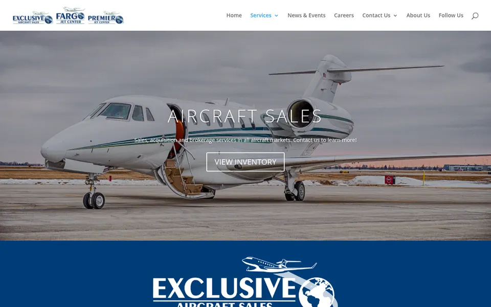 Exclusive Aircraft Sales website