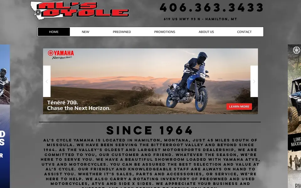Al's Cycle Yamaha website