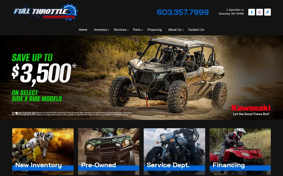 Full Throttle Powersports website
