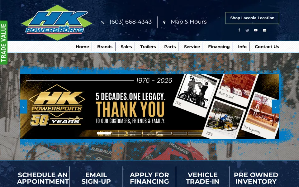 HK Powersports of Hooksett website