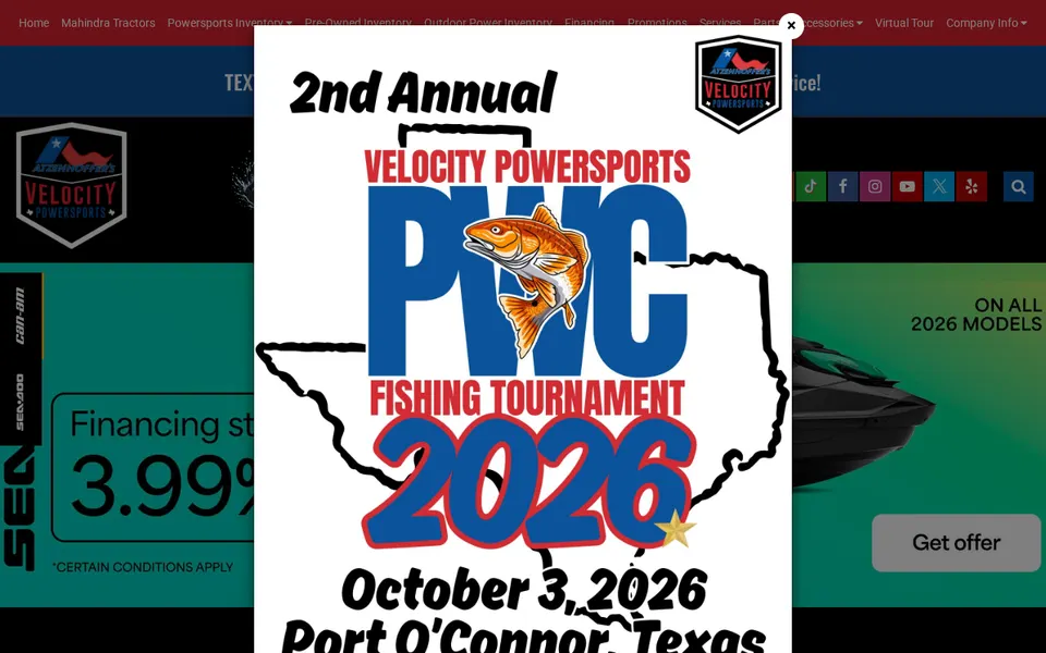 Atzenhoffer's Velocity Powersports website