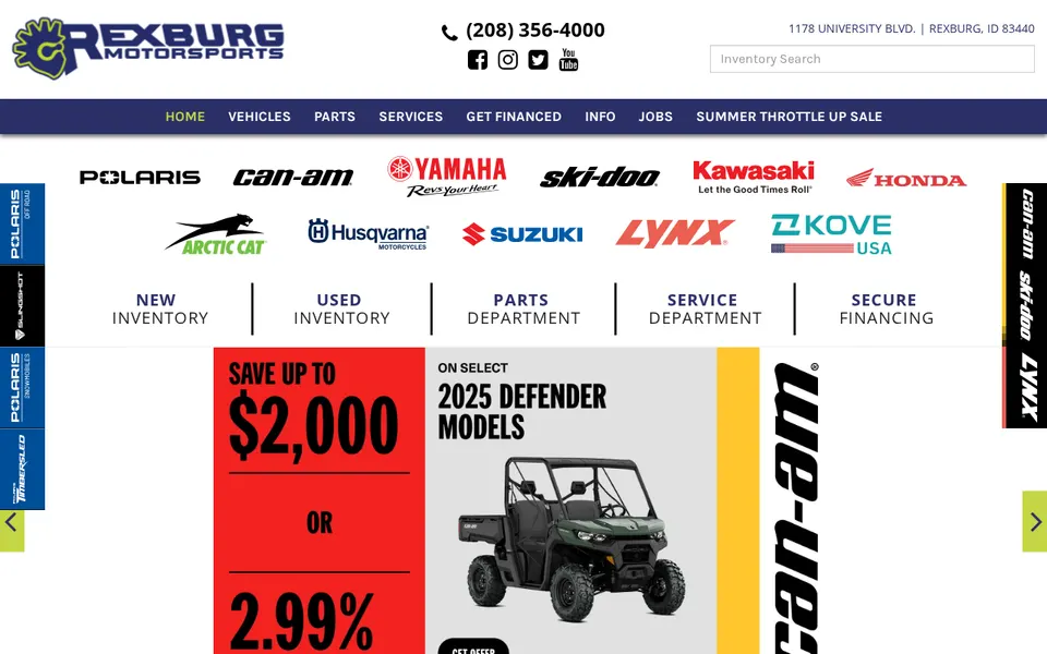 Rexburg Motor Sports website