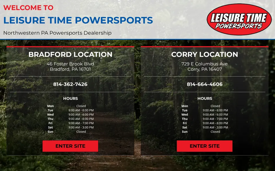 Leisure Time Powersports website