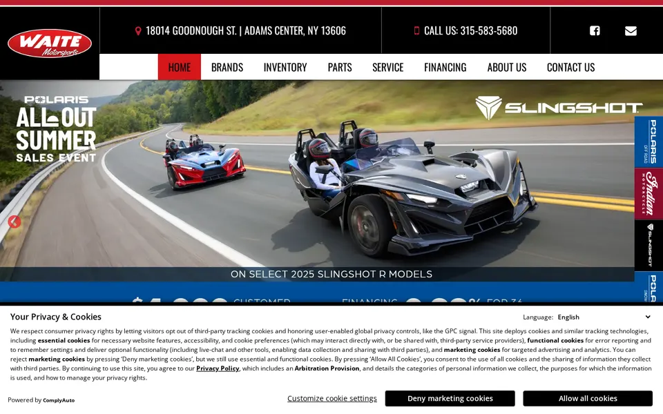 Waite Powersports website