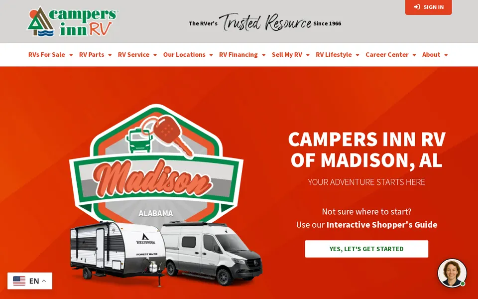 Campers Inn RV of Madison website