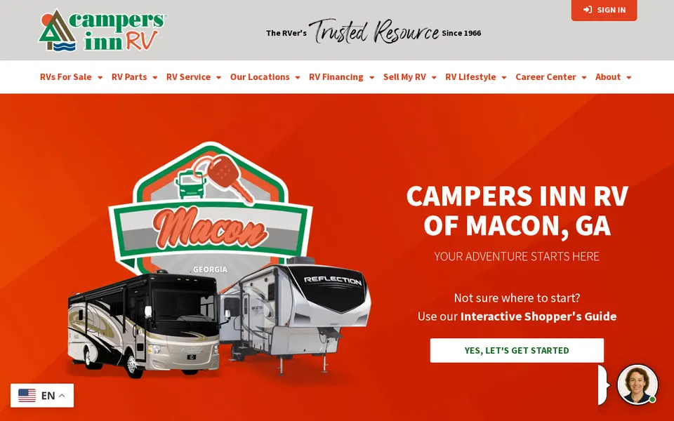 Campers Inn RV of Macon website
