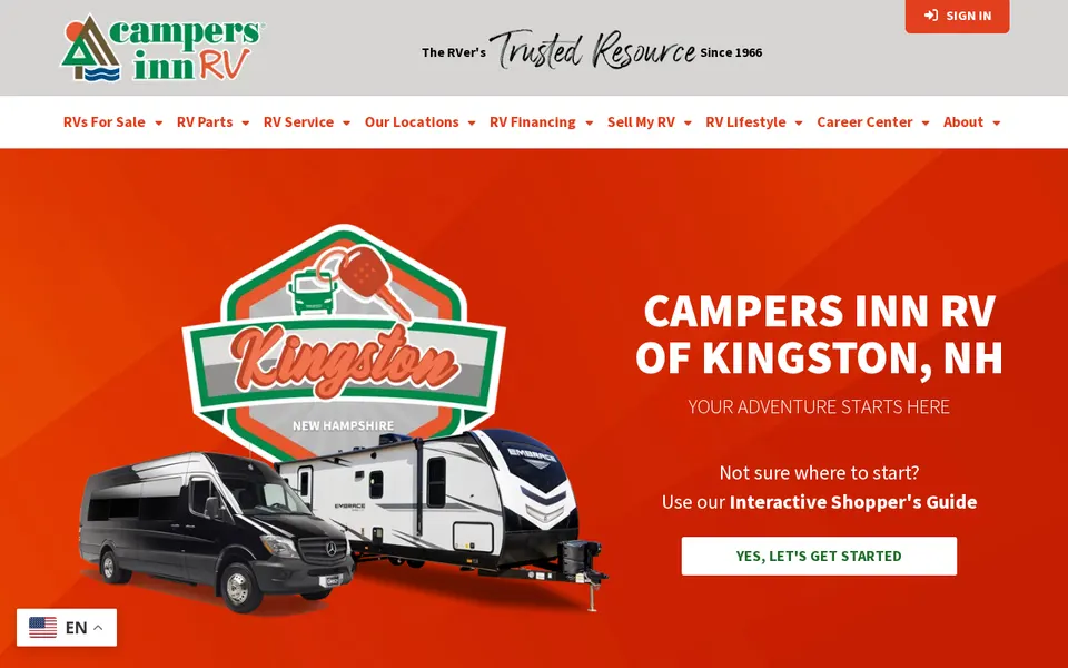 Campers Inn RV of Kingston website