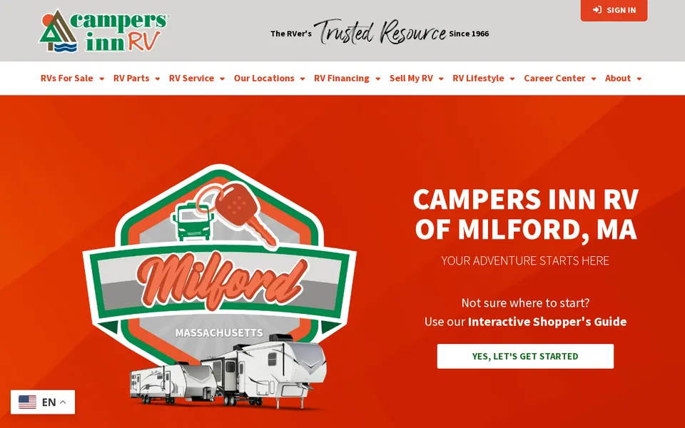 Campers Inn RV of Milford website