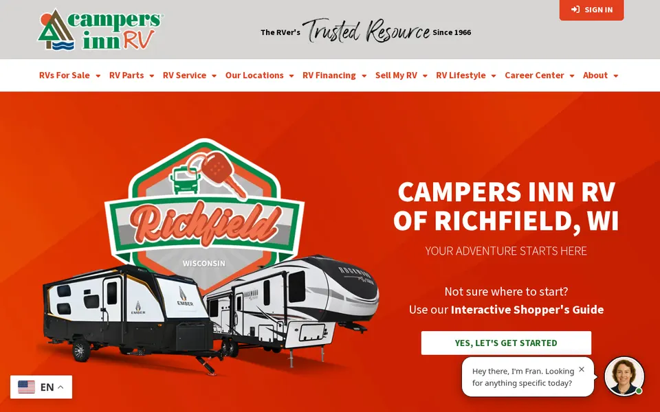 Campers Inn RV of Richfield website
