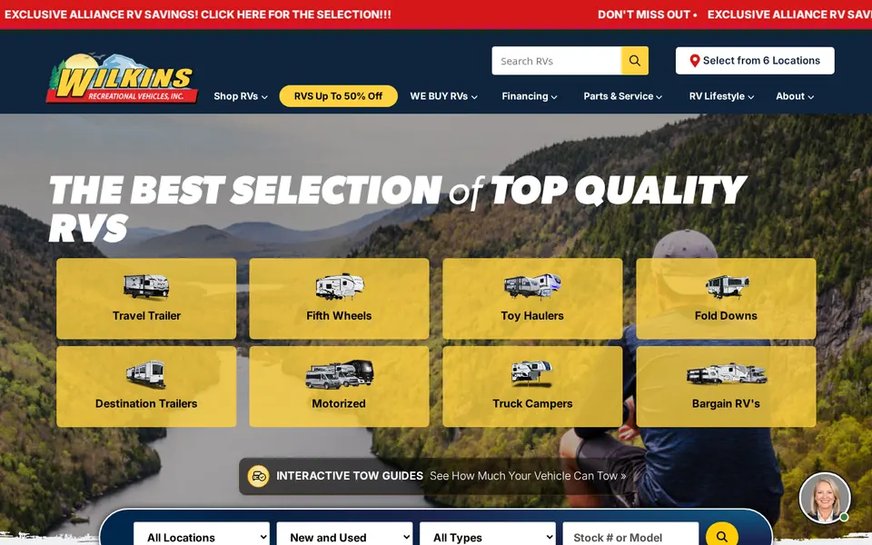Wilkins RV of Bath website
