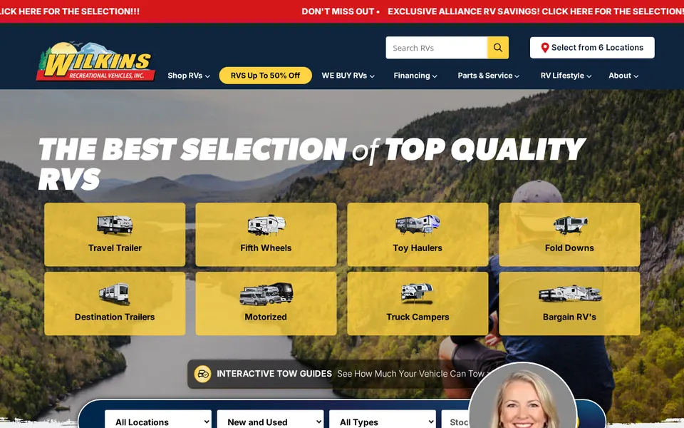 Wilkins RV of Syracuse website