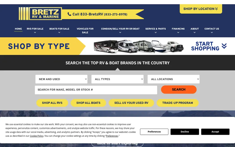 Bretz RV & Marine - Pasco website