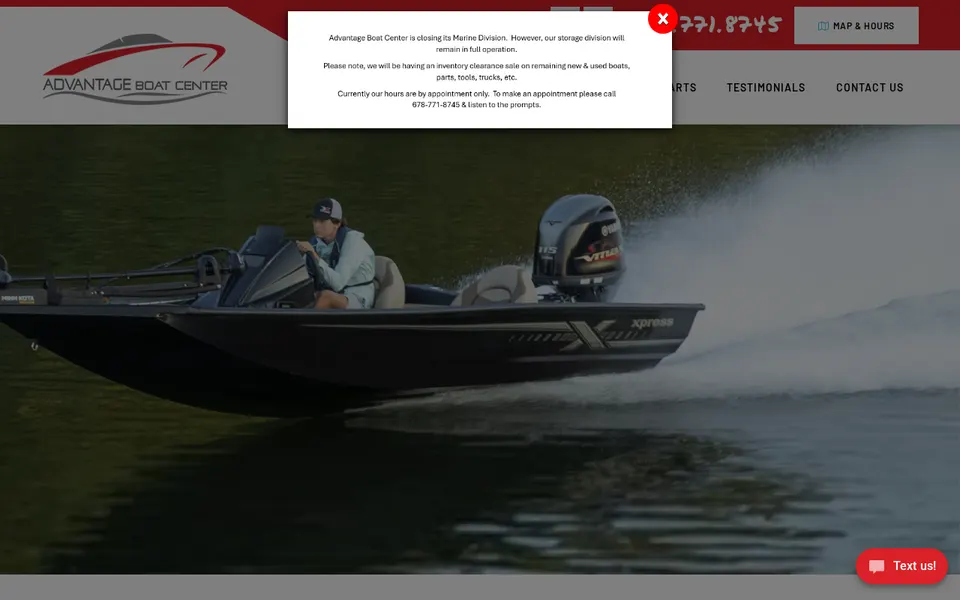 Advantage Boat Center website