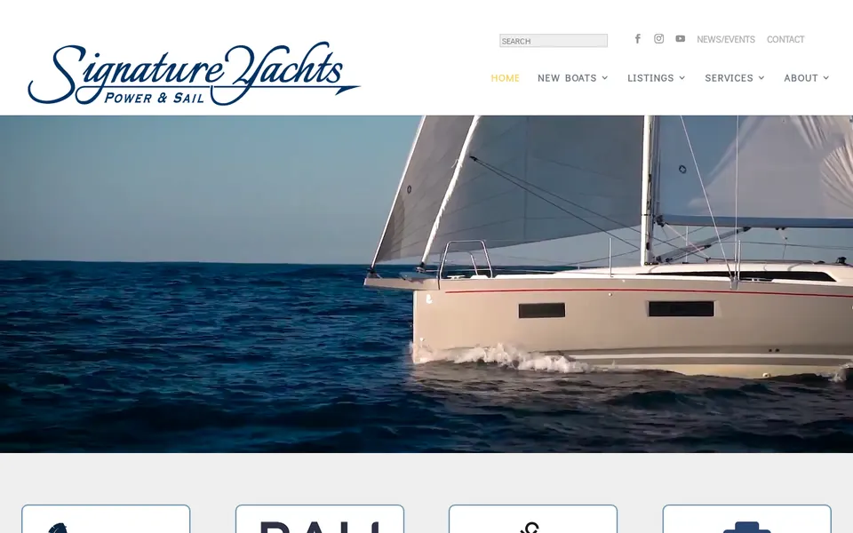 Signature Yachts website