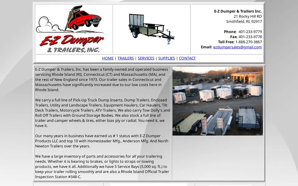E-Z DUMPER & TRAILERS, INC. website