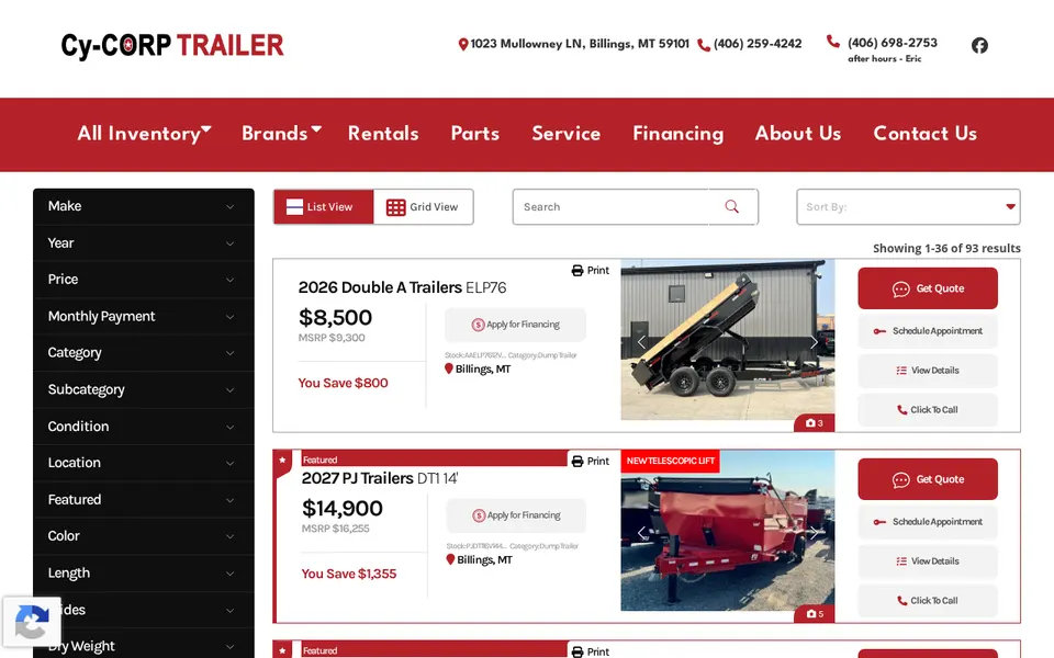Cy-Corp Trailer website