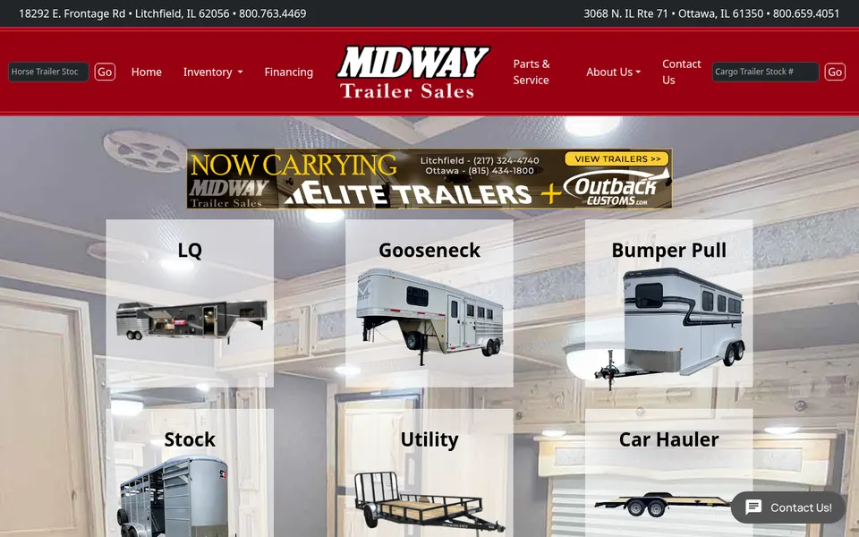 Midway Trailer Sales website