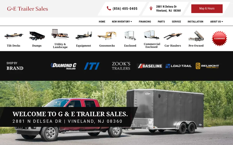 G&E TRAILER SALES website