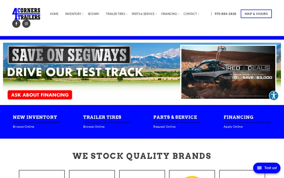 4 CORNERS TRAILERS website