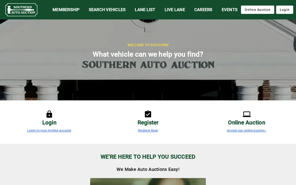Southern Auto Auction website