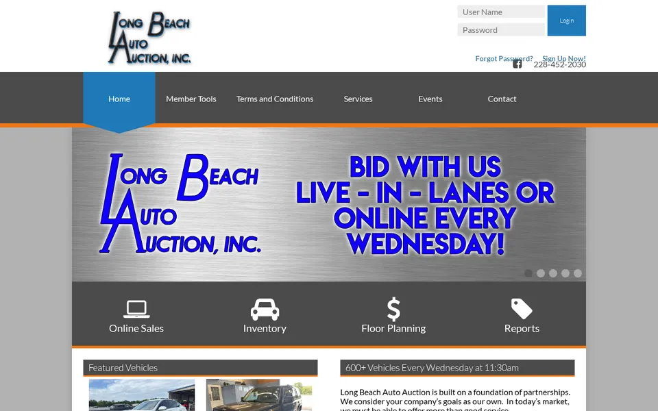 Long Beach Auto Auction website