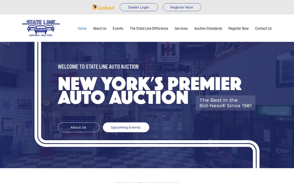 State Line Auto Auction website